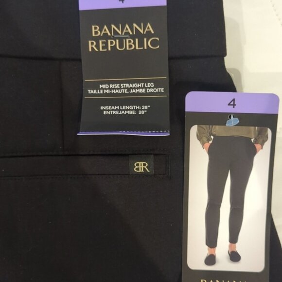 Sz 4 Banana Republic Women’s Mid Rise Straight Leg Pants - Picture 2 of 6